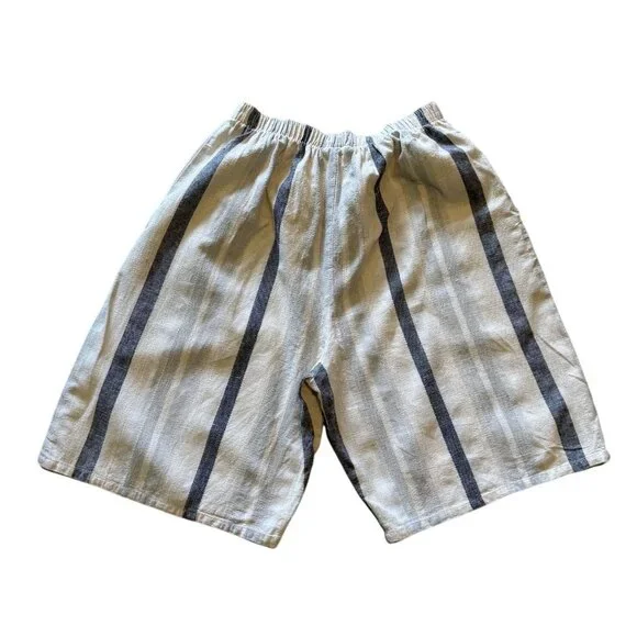 Chicos Design Striped Linen-Cotton Blend Elastic Waist Shorts Size Small Beachy - Picture 4 of 7